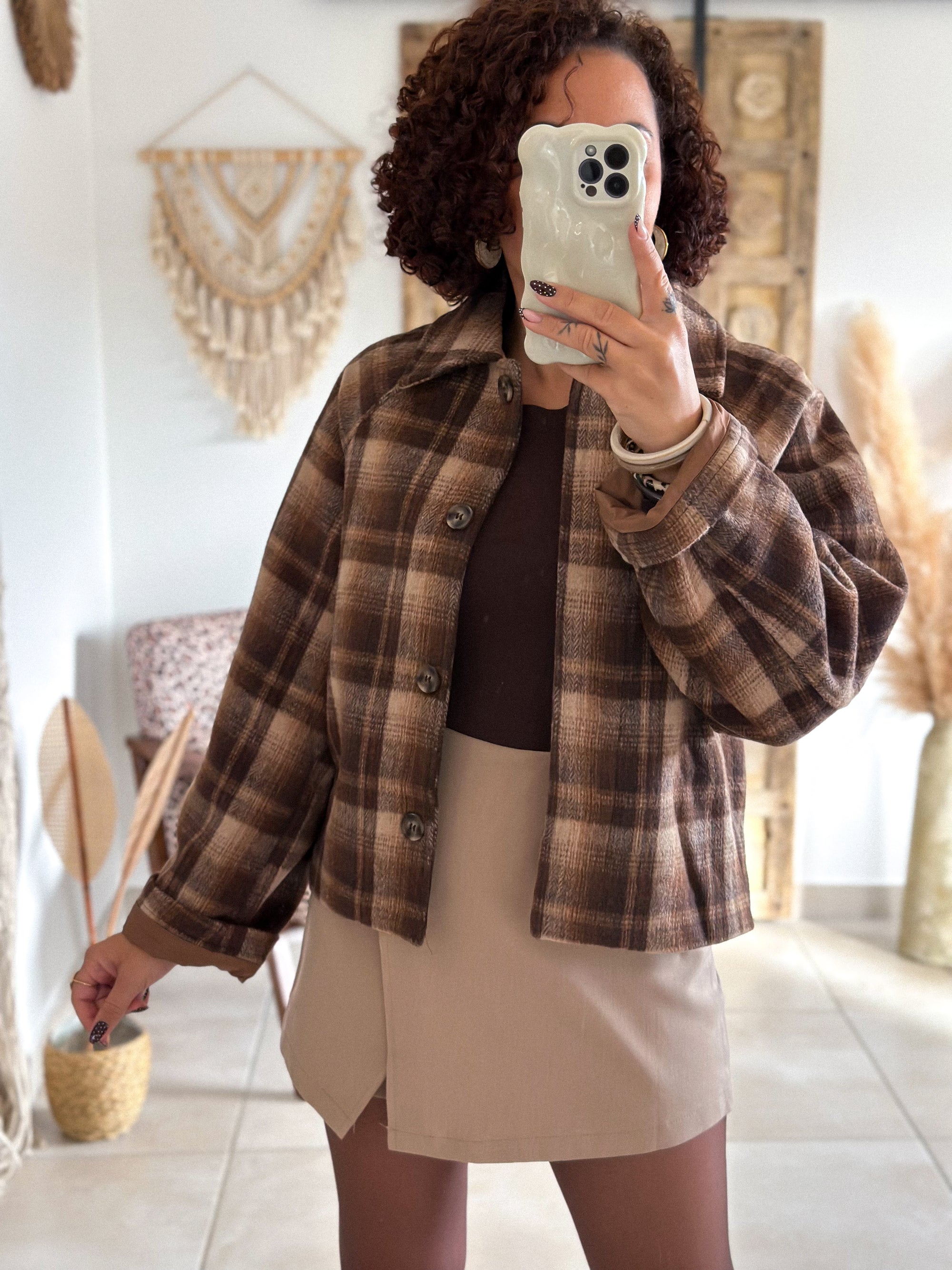 Veste Malia - Carreaux marron