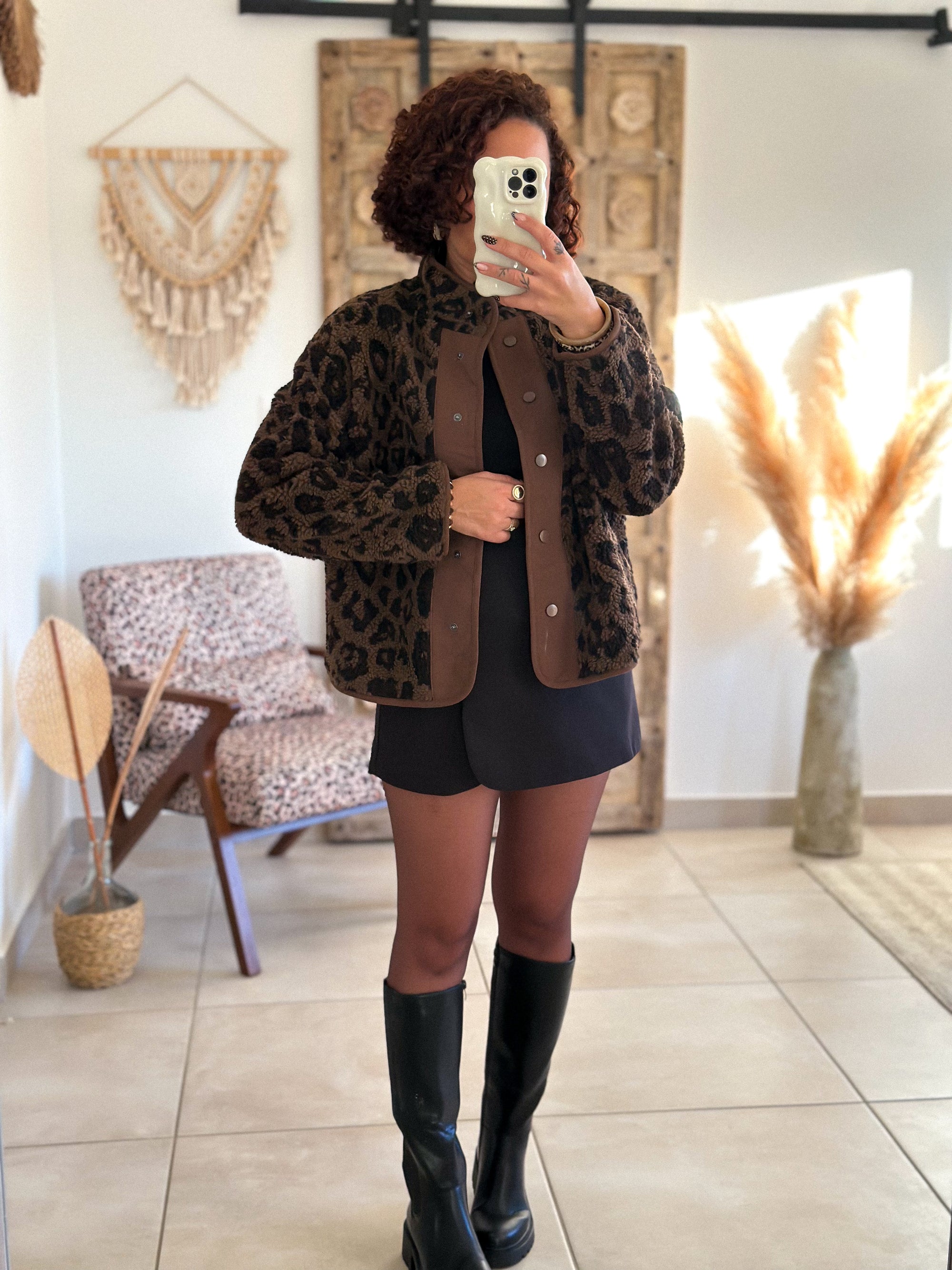 Veste Nala - Sherpa léorpard