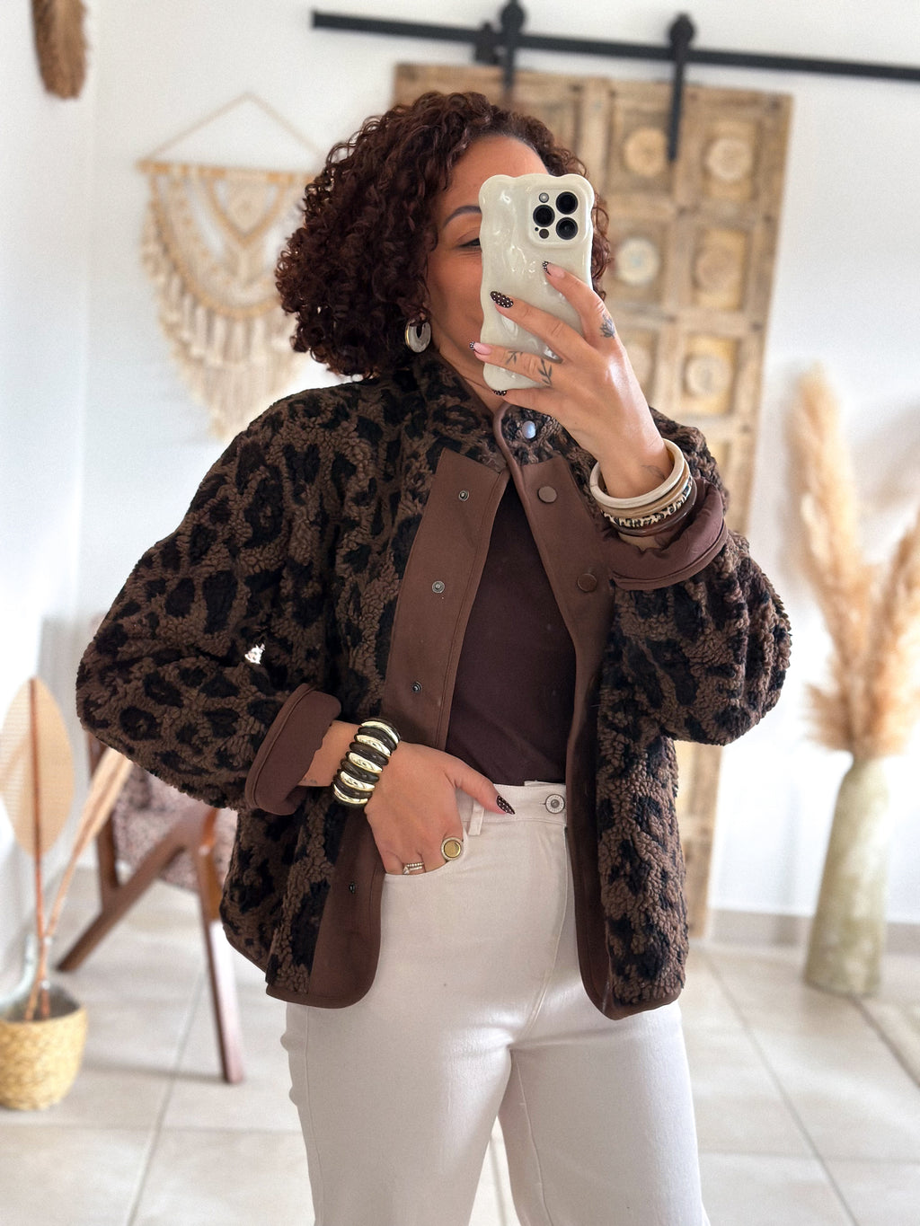 Veste Nala - Sherpa léorpard