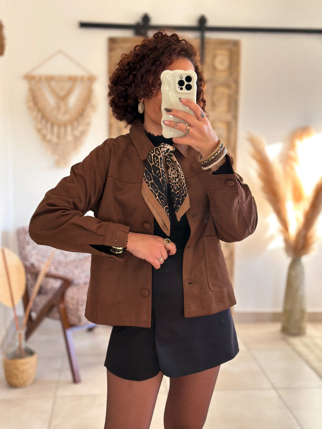 Veste Nora - Suédine camel