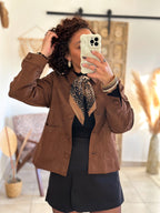 Veste Nora - Suédine camel