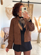 Veste Nora - Suédine camel