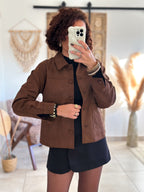 Veste Nora - Suédine camel