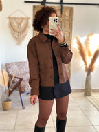 Veste Nora - Suédine camel