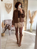 Veste Nora - Suédine camel