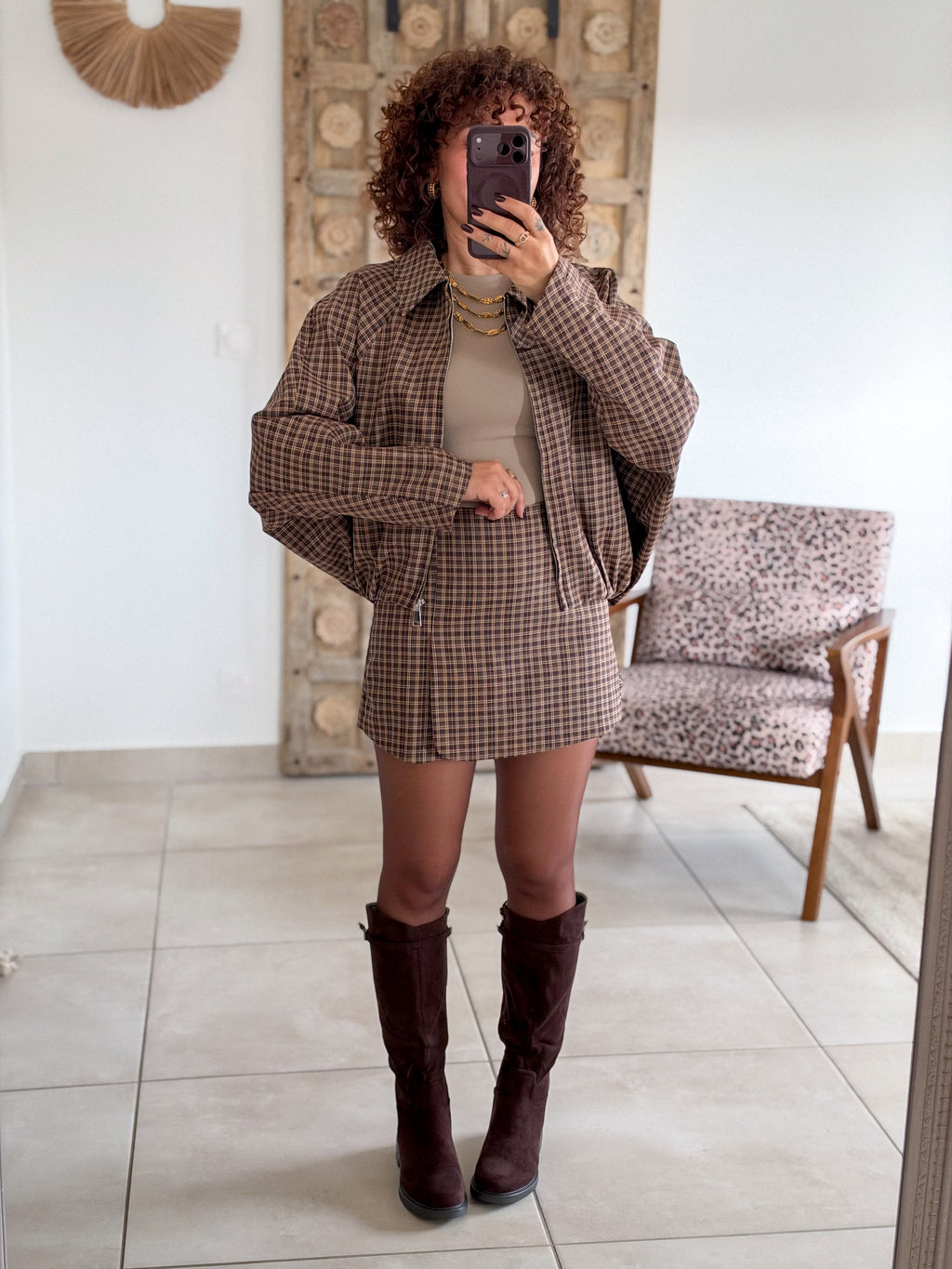 Veste Roxane - Carreaux chocolat