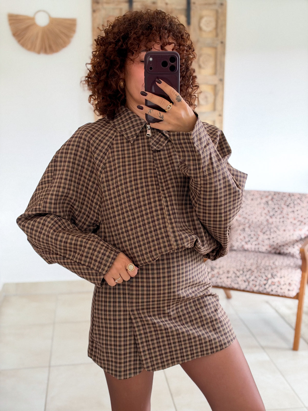 Veste Roxane - Carreaux chocolat