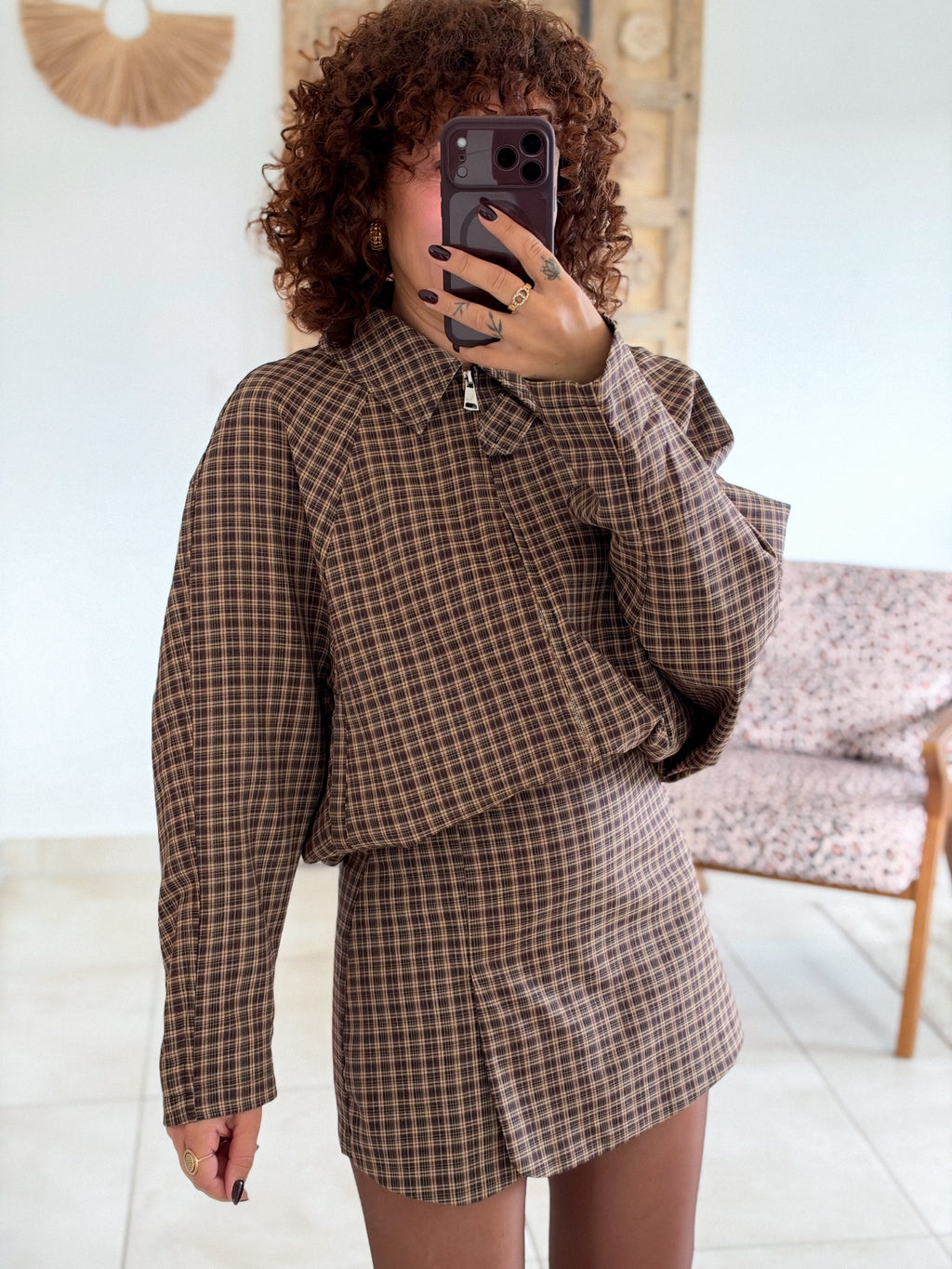 Veste Roxane - Carreaux chocolat
