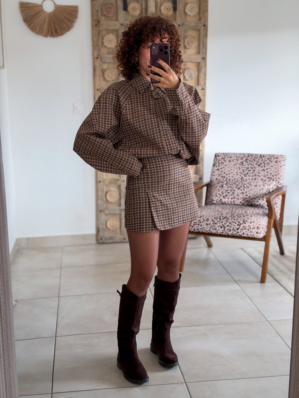 Veste Roxane - Carreaux chocolat