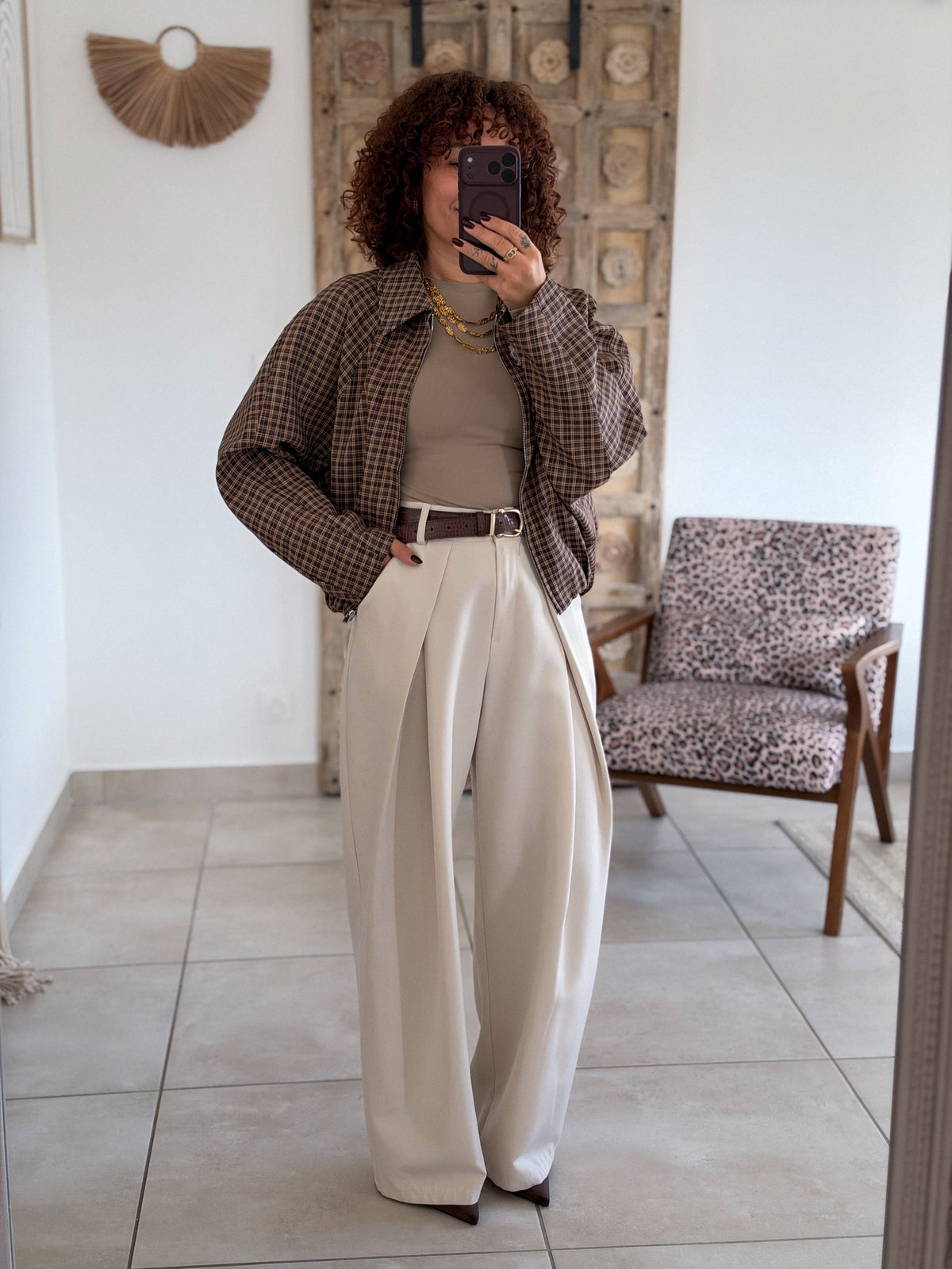 Veste Roxane - Carreaux chocolat