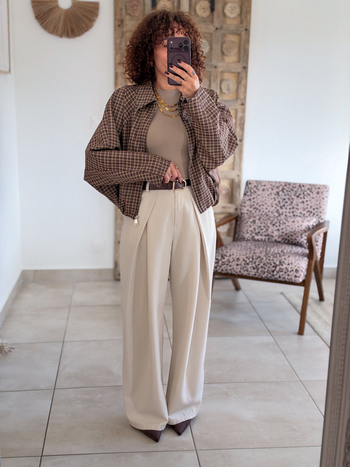Veste Roxane - Carreaux chocolat