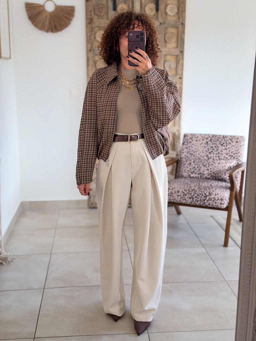 Veste Roxane - Carreaux chocolat