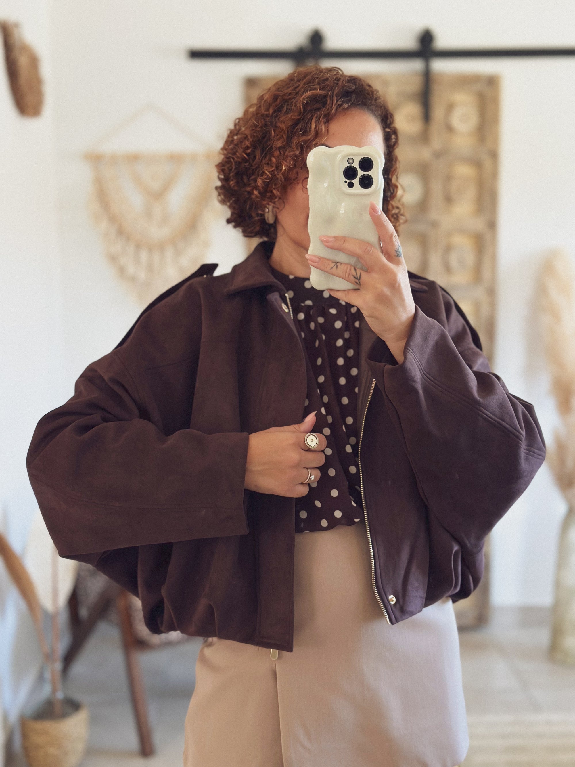 Veste Alessia – Suédine chocolat