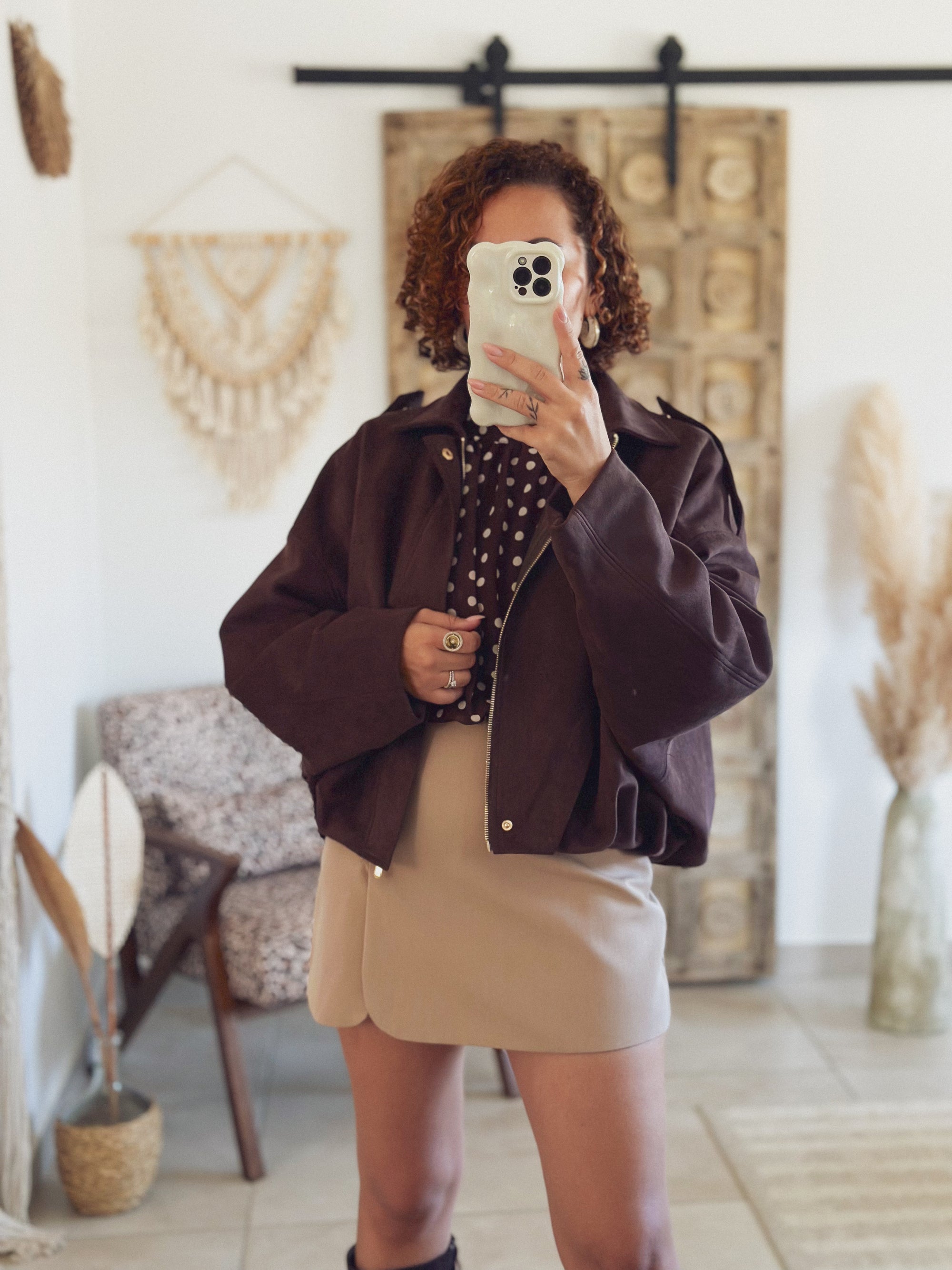 Veste Alessia – Suédine chocolat