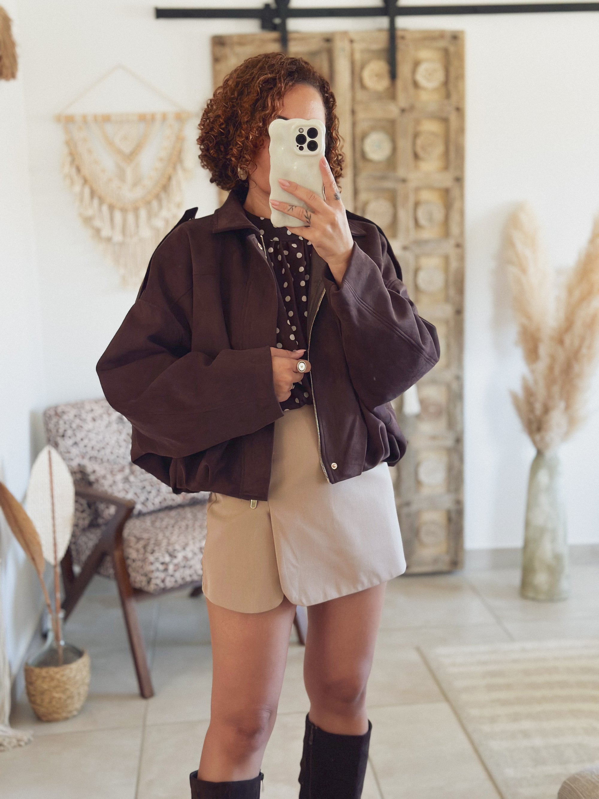 Veste Alessia – Suédine chocolat