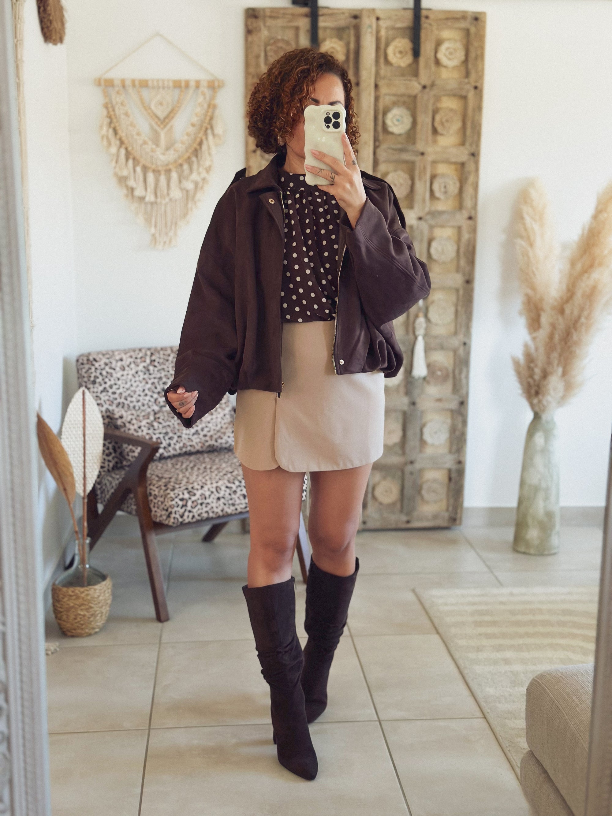 Veste Alessia – Suédine chocolat