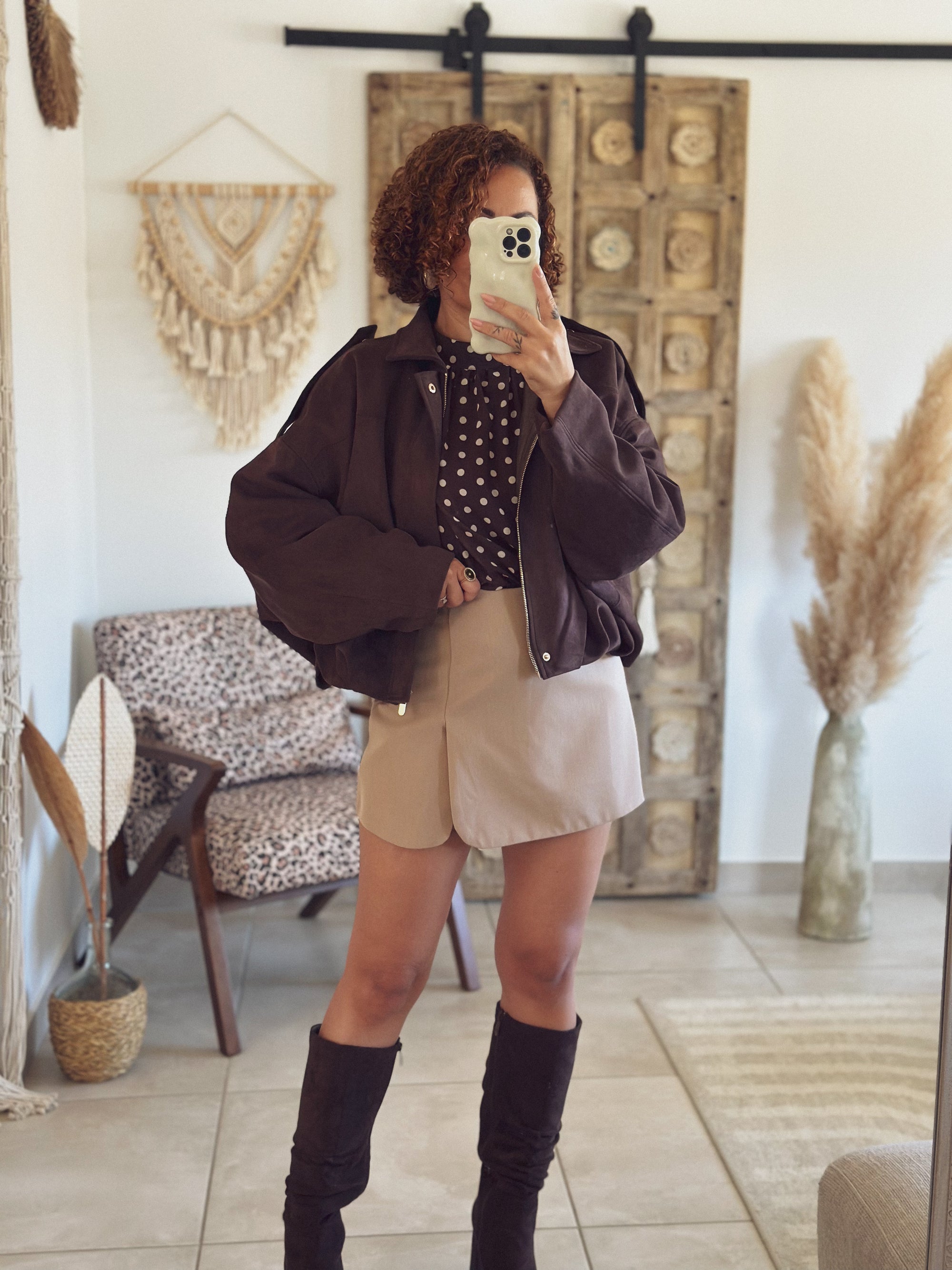 Veste Alessia – Suédine chocolat