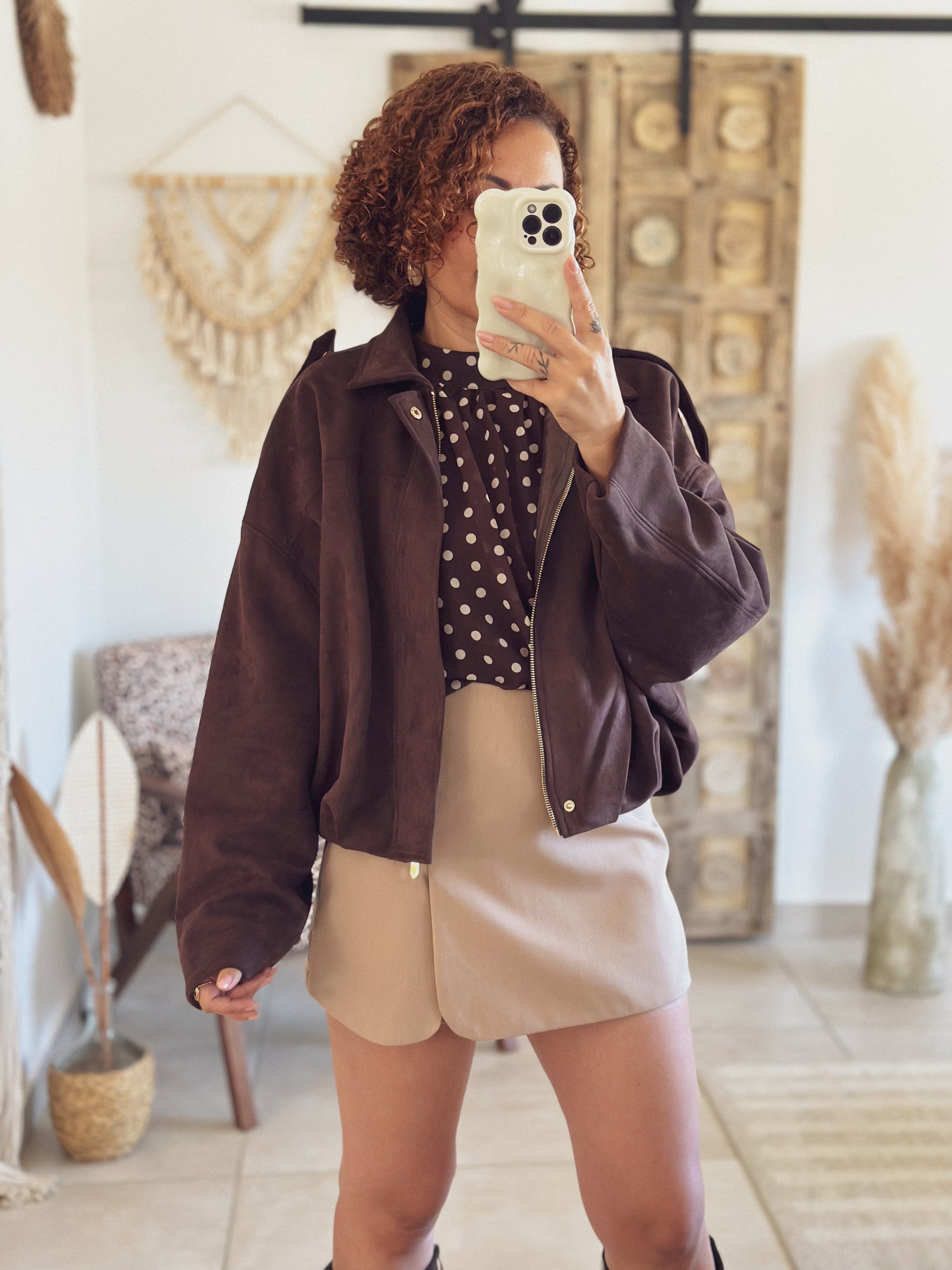 Veste Alessia – Suédine chocolat