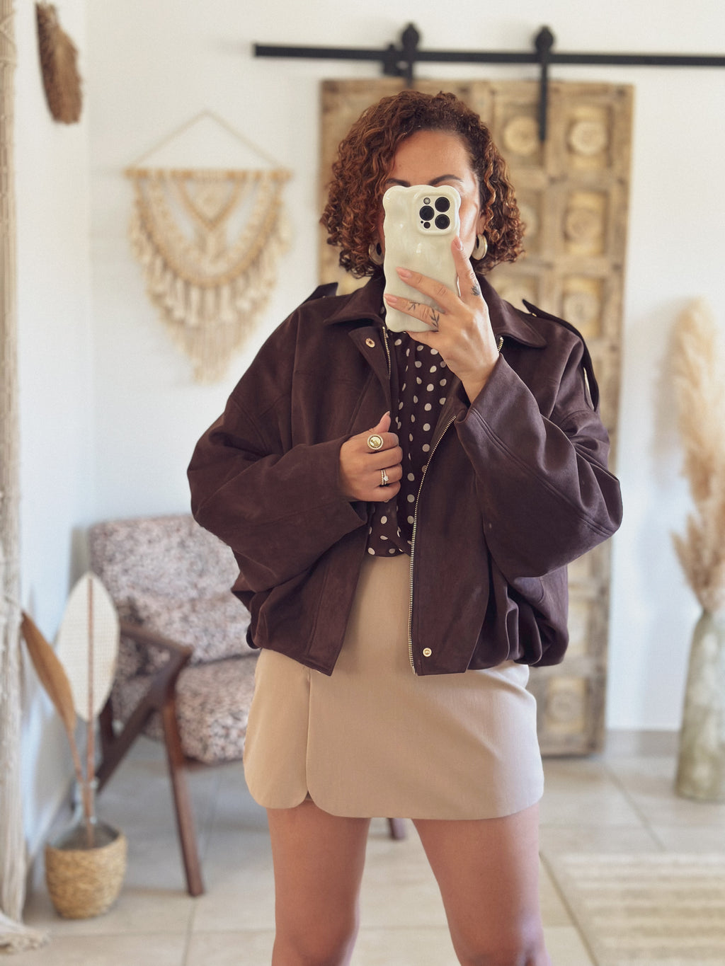 Veste Alessia – Suédine chocolat