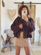 Veste Alessia – Suédine chocolat