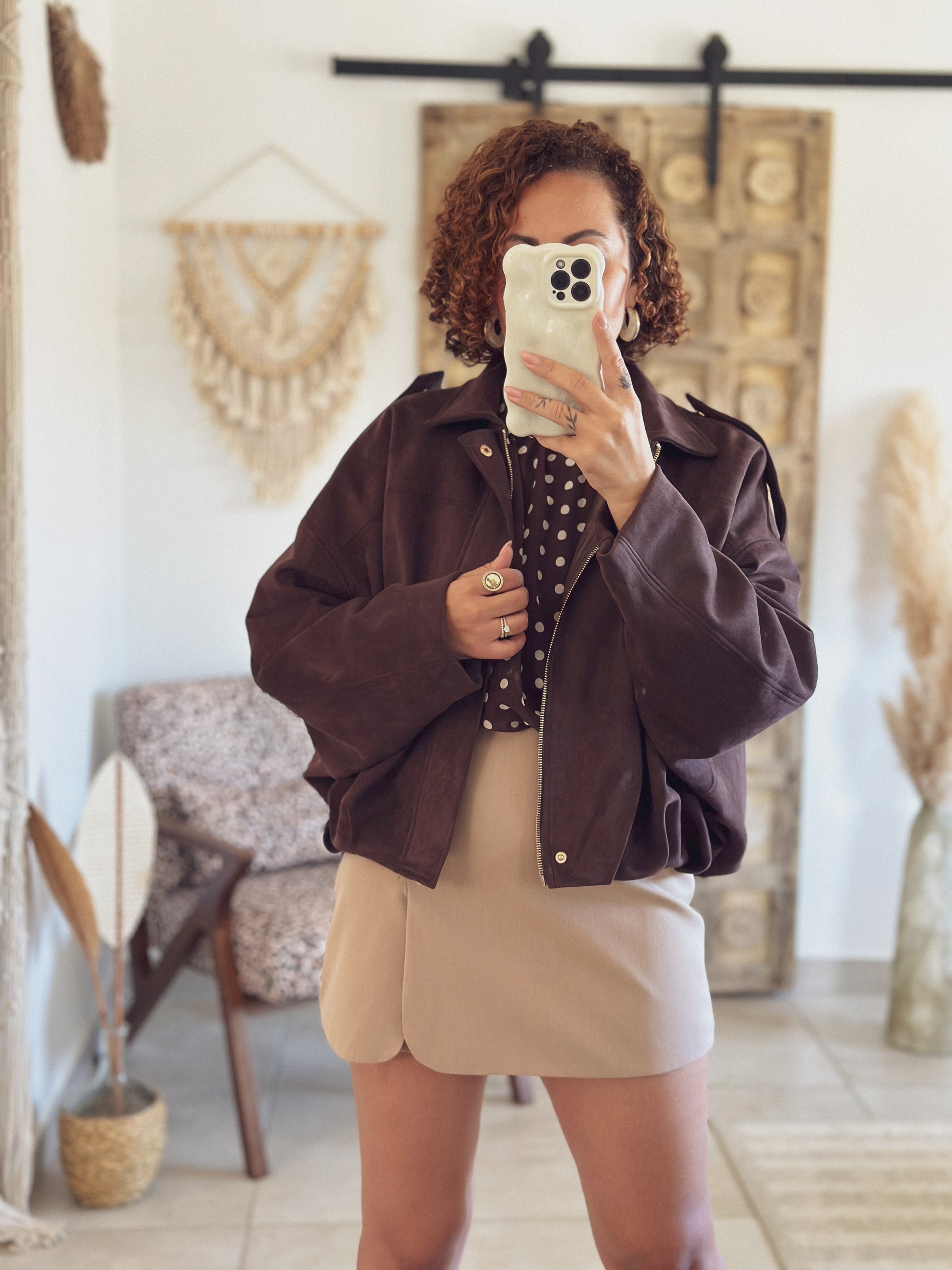 Veste Alessia – Suédine chocolat