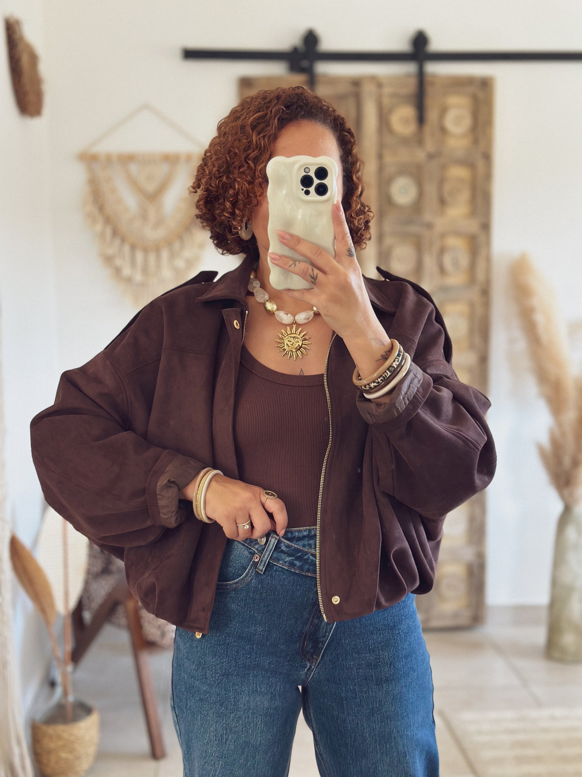 Veste Alessia – Suédine chocolat